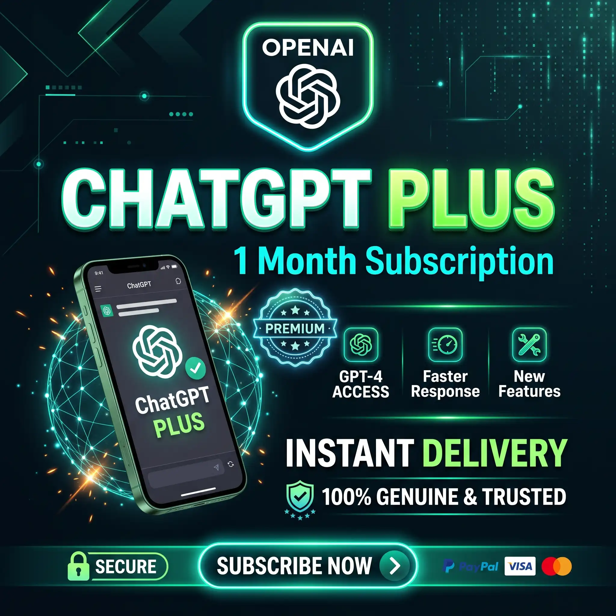 ChatGPT Plus (GPT-4o) Shared Subscription – 1 Month Premium Access