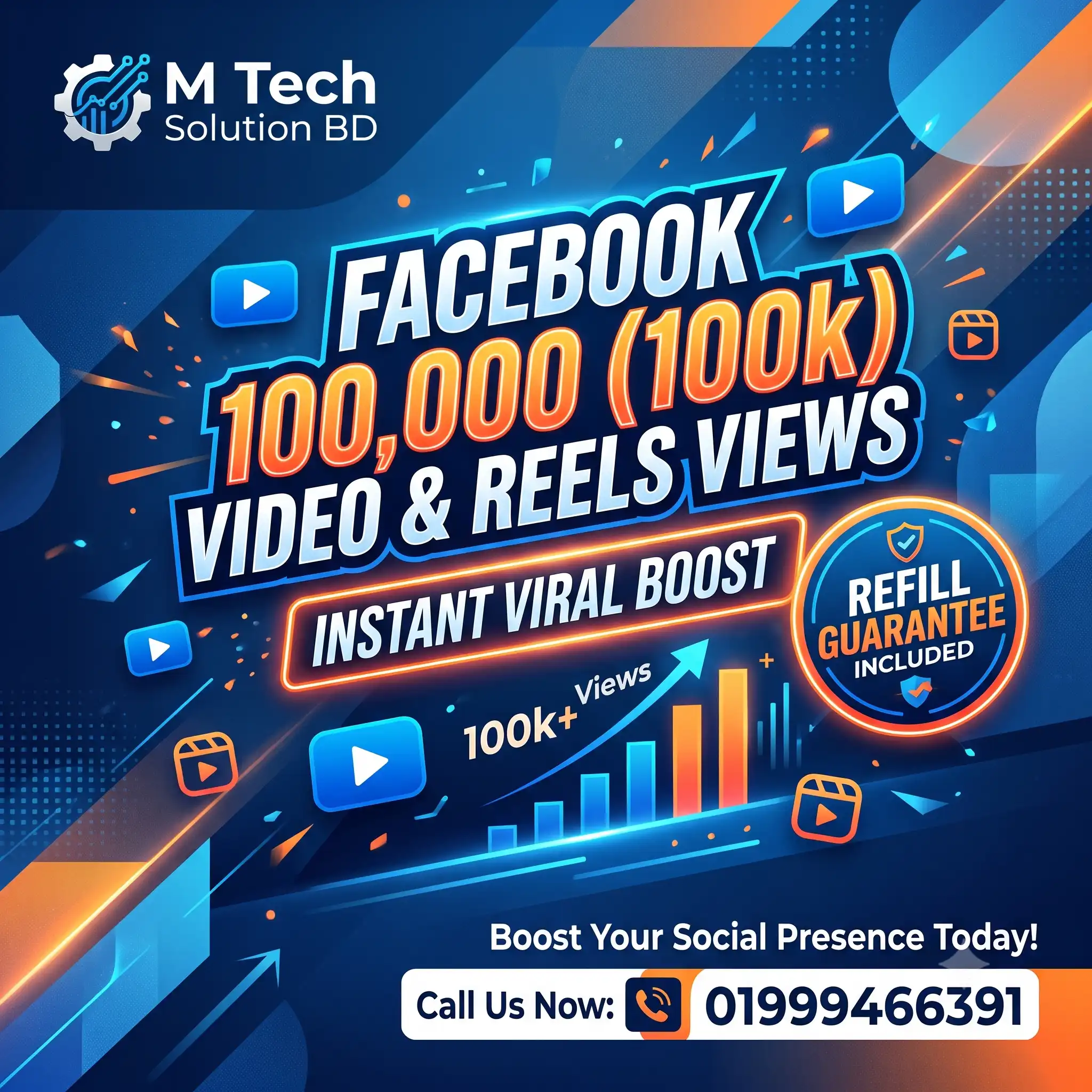 Facebook 100k Video & Reels Views – Instant Boost