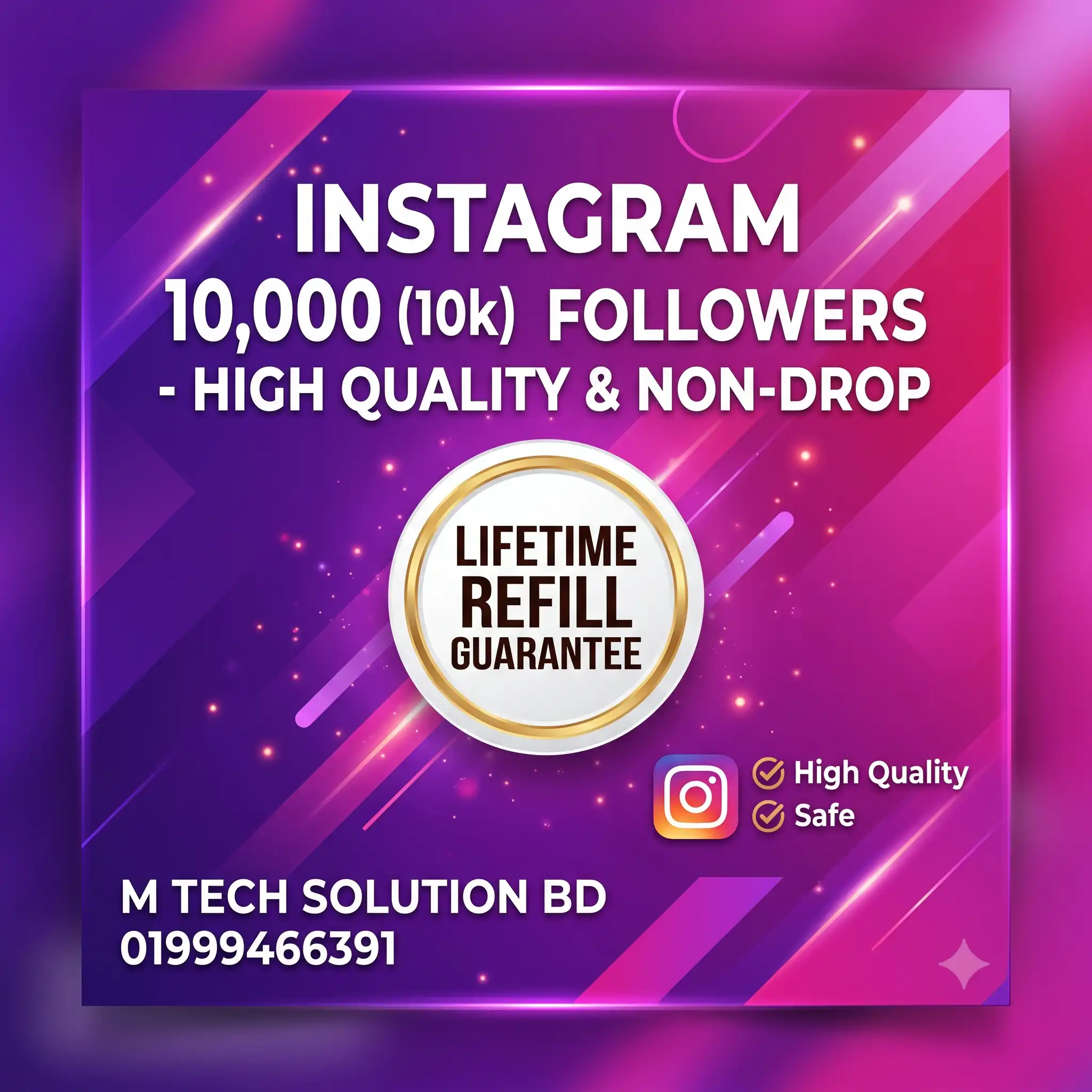 Instagram 10,000 (10k) Followers – High Quality & Non-Drop